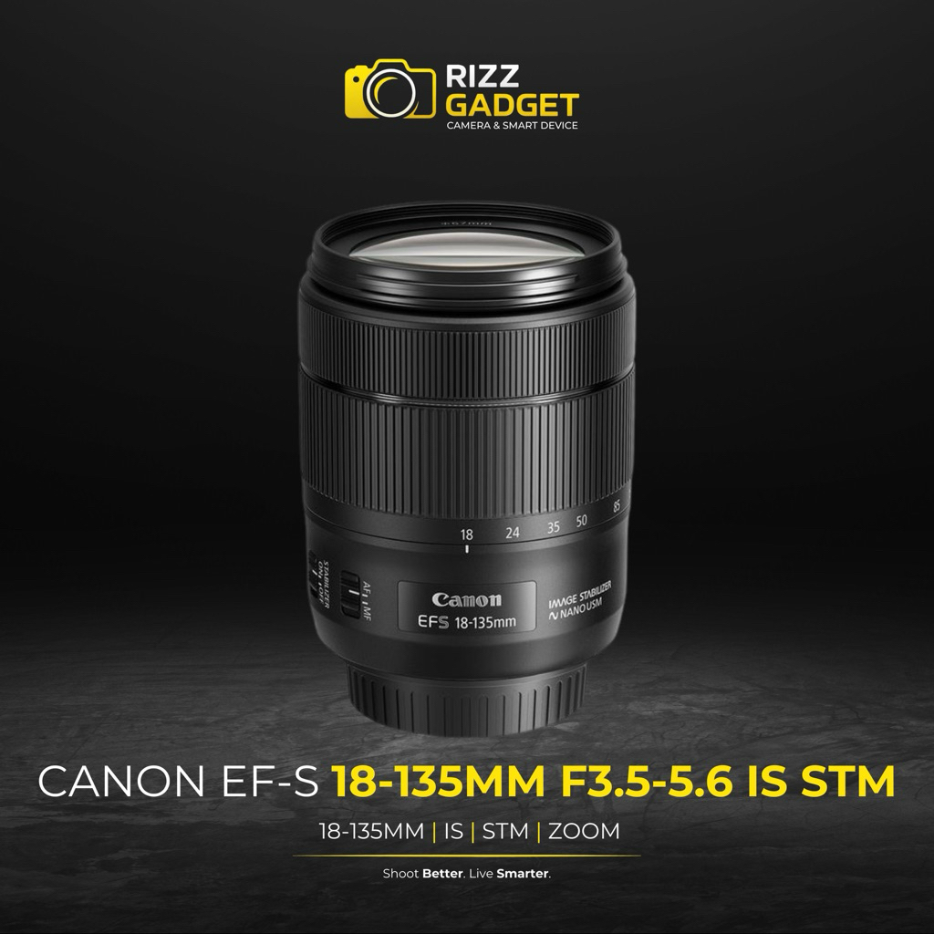 Canon EF-S 18-135mm f/3.5-5.6 IS STM Lens NEW Garansi Distributor 1 Tahun – RizzGadget | Lensa Serba