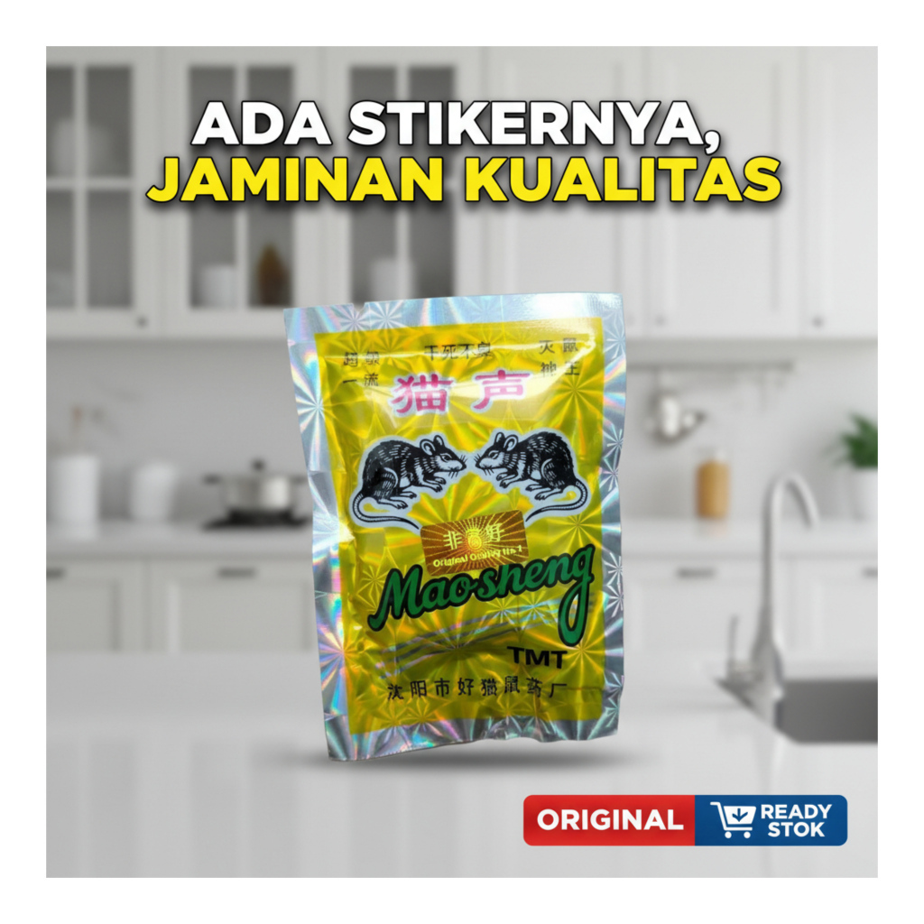 Racun Tikus BERAS Mati Kering Langsung Mati MAOSHENG/ RACUN TIKUS BERAS MERAH BERHOLOGRAM