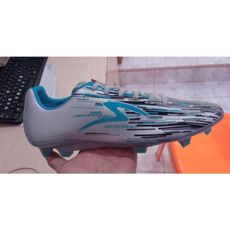 Sepatu Bola Specs Terbaru Original LIGHTSPEED REBORN FG Silver Black Aqua