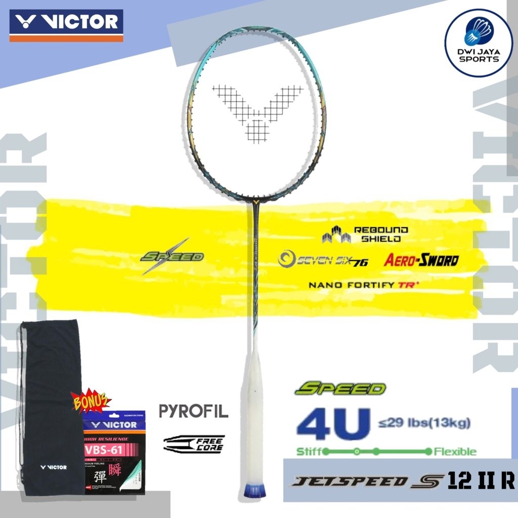 New Raket Badminton Victor JETSPEED S 12 II R | Victor JS 12 II R | Raket Victor JETSPEED S II
