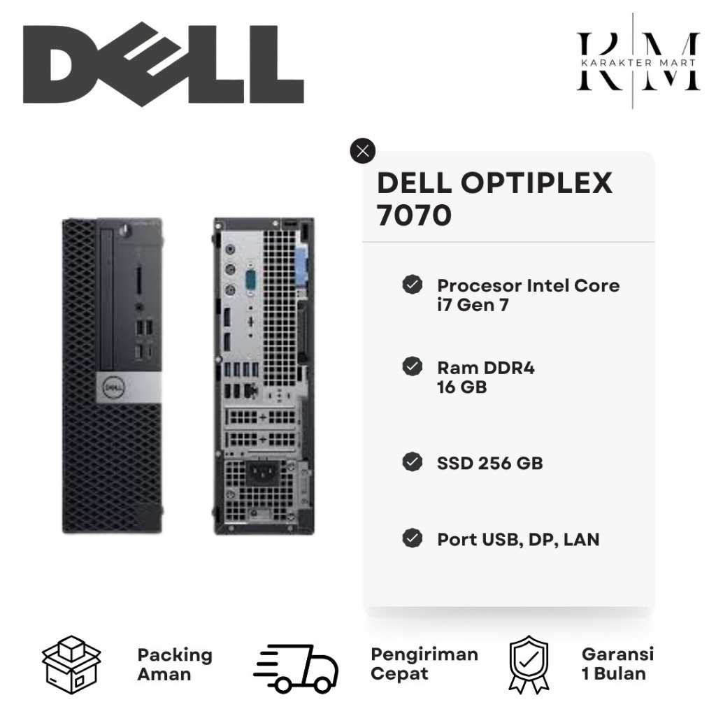 PC Dell OptiPlex 7070 SFF Desktop  i7 Gen 9700 Cpu komputer Bergaransi