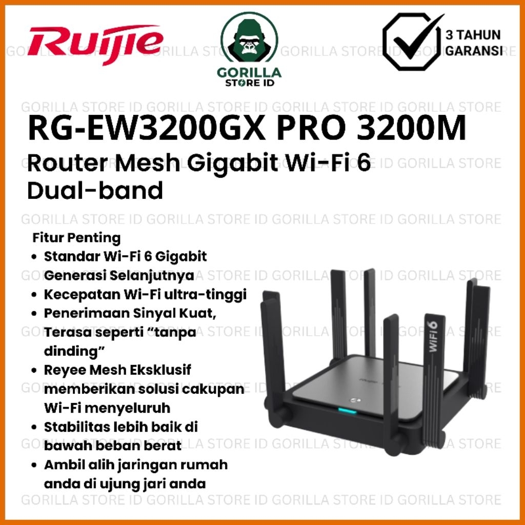 Ruijie RG-EW3200GX PRO 3200M Wi-Fi 6 Dual-band Gigabit Mesh Router