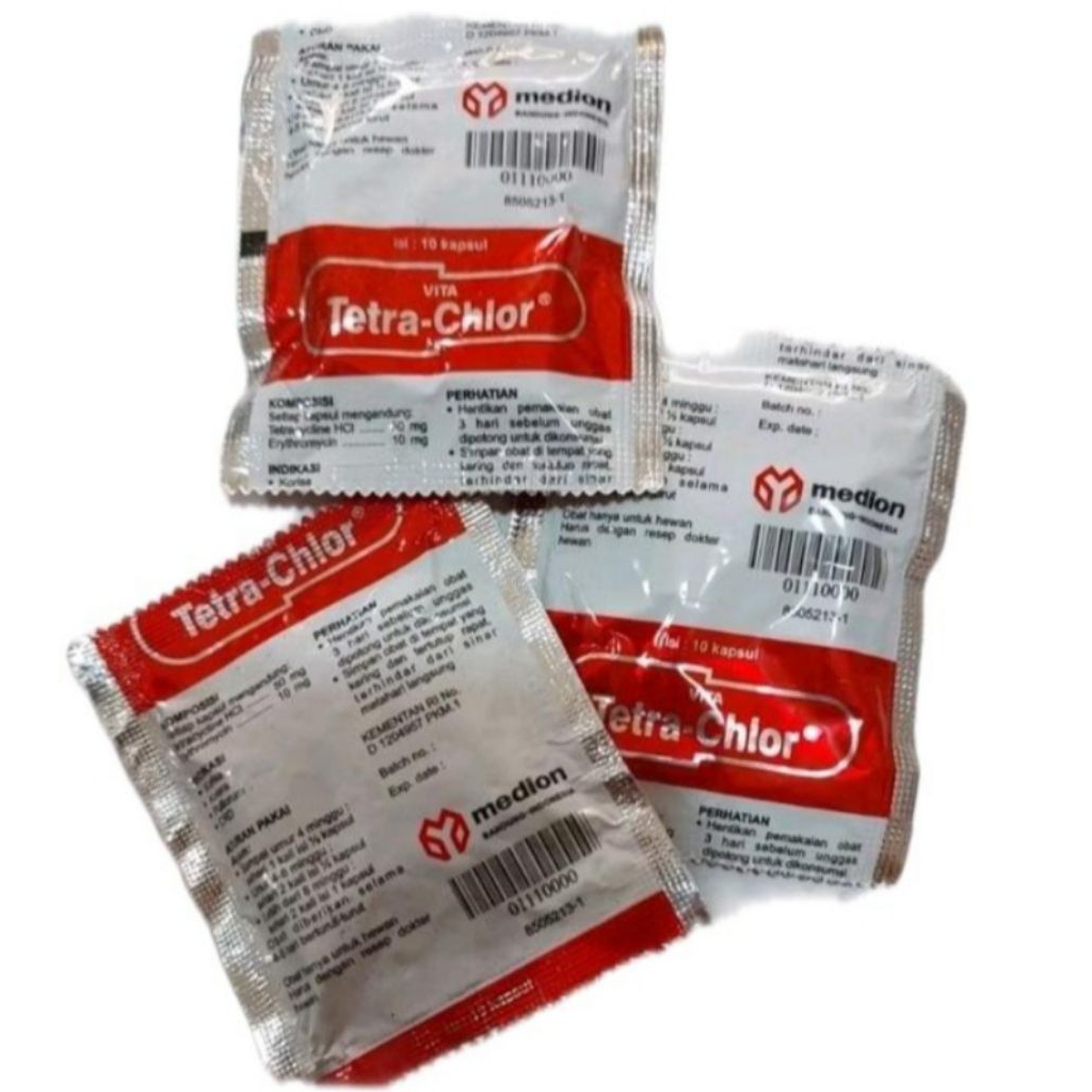 Vita Tetra Chlor / Obat Tetra Chlor Ayam, Bebek, Burung Kemasan Sachet Kapsul