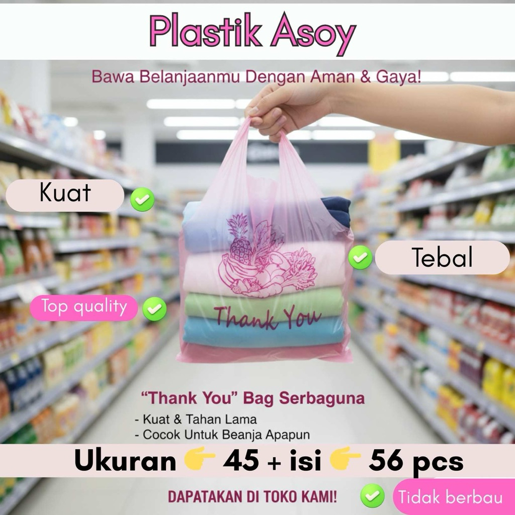 Plastik Assoy Cap Thank You – Kantong Plastik Serbaguna