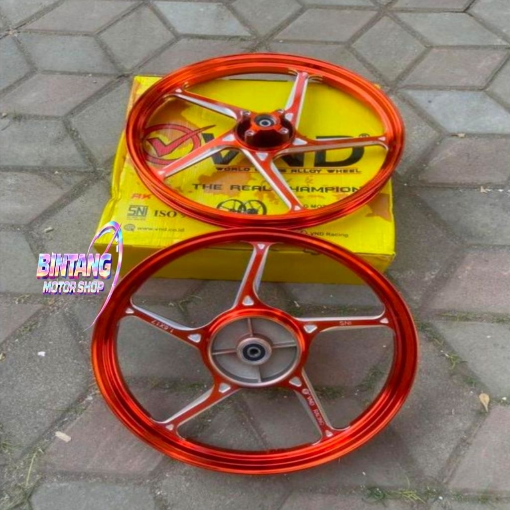 VELG PELEK VND AK 55 YAMAHA JUPITER Z MX OLD VEGA FIZR SET DEPAN BELAKANG 140/160 RING 17