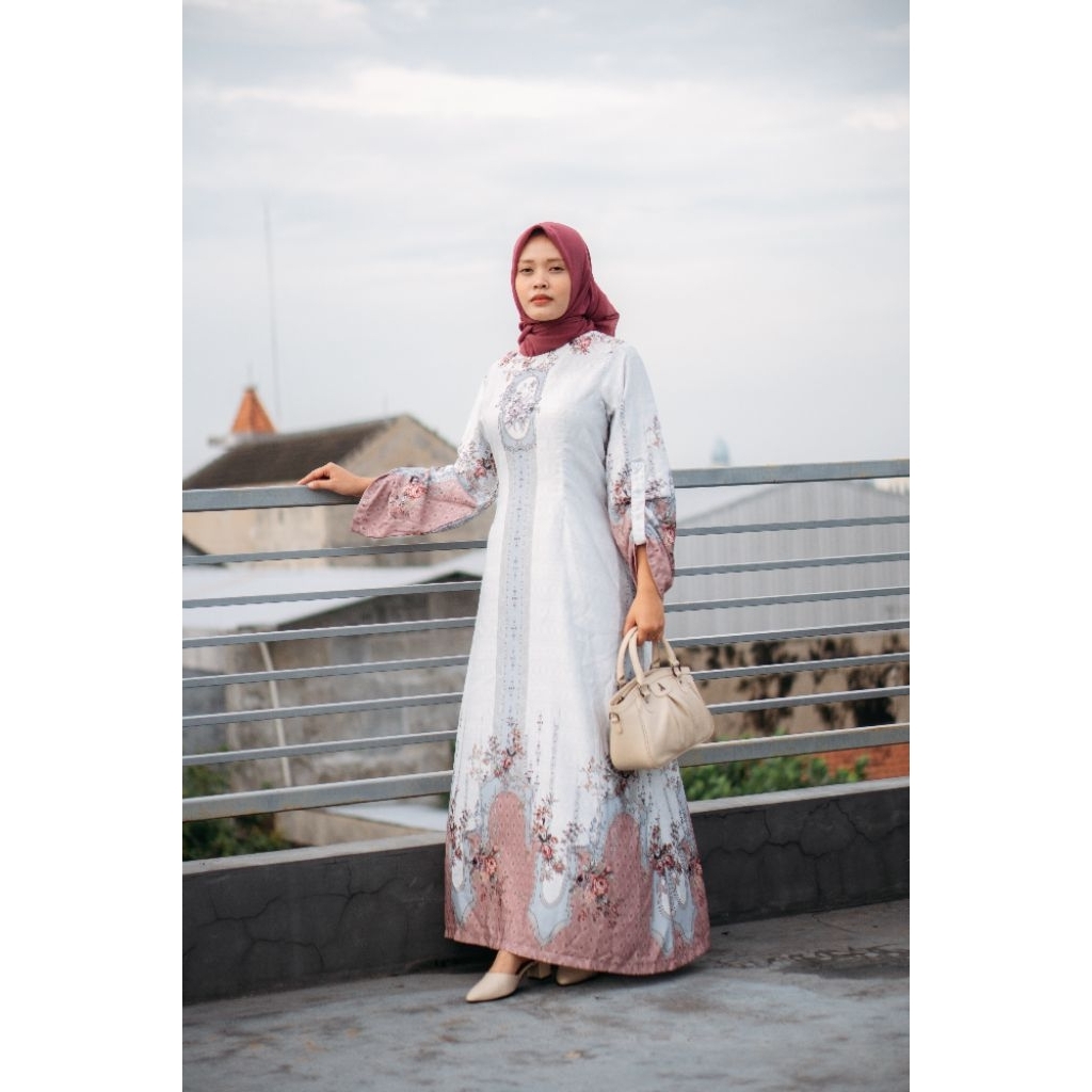 SAFIYA Dress Gamis Modern Busana Wanita Baju Muslim Satin Silk Jumbo