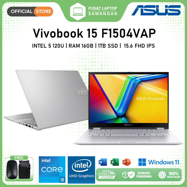 Laptop Gaming Murah Asus Vivobook F1504VAP 16GB 1TB SSD 15.0 FHD IPS Widows 11 Home Original