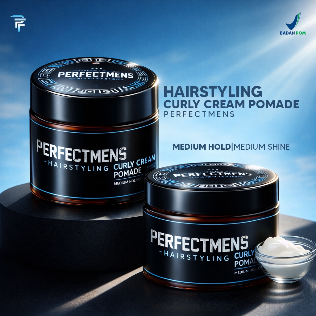 HAIR CREAM CURLY PERFECTMENS 50GR POMADE KERITING UNTUK RAMBUT IKAL AGAR LEBIH RAPI LEMBUT DAN MUDAH