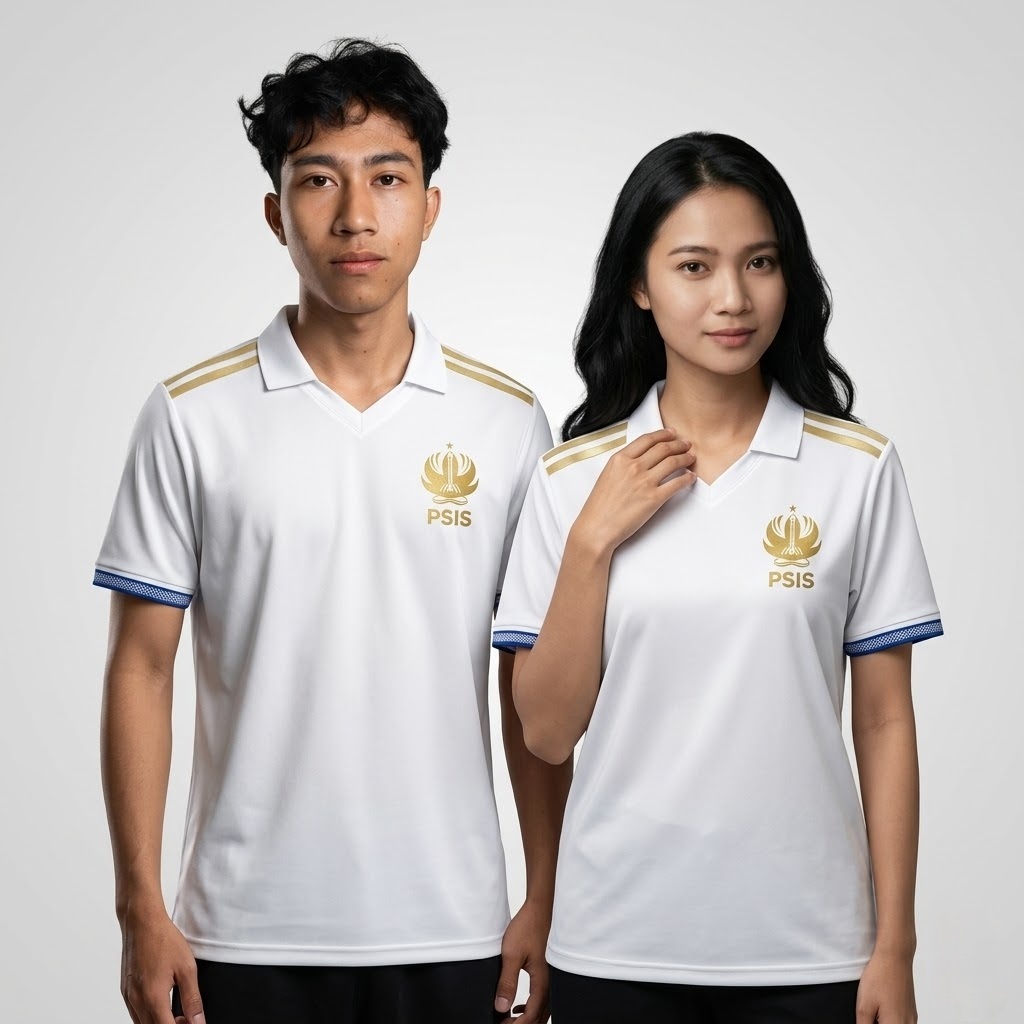 Jersey Polo Suporter PSIS Semarang Putih Casual Kaos Bola Fans Dewasa