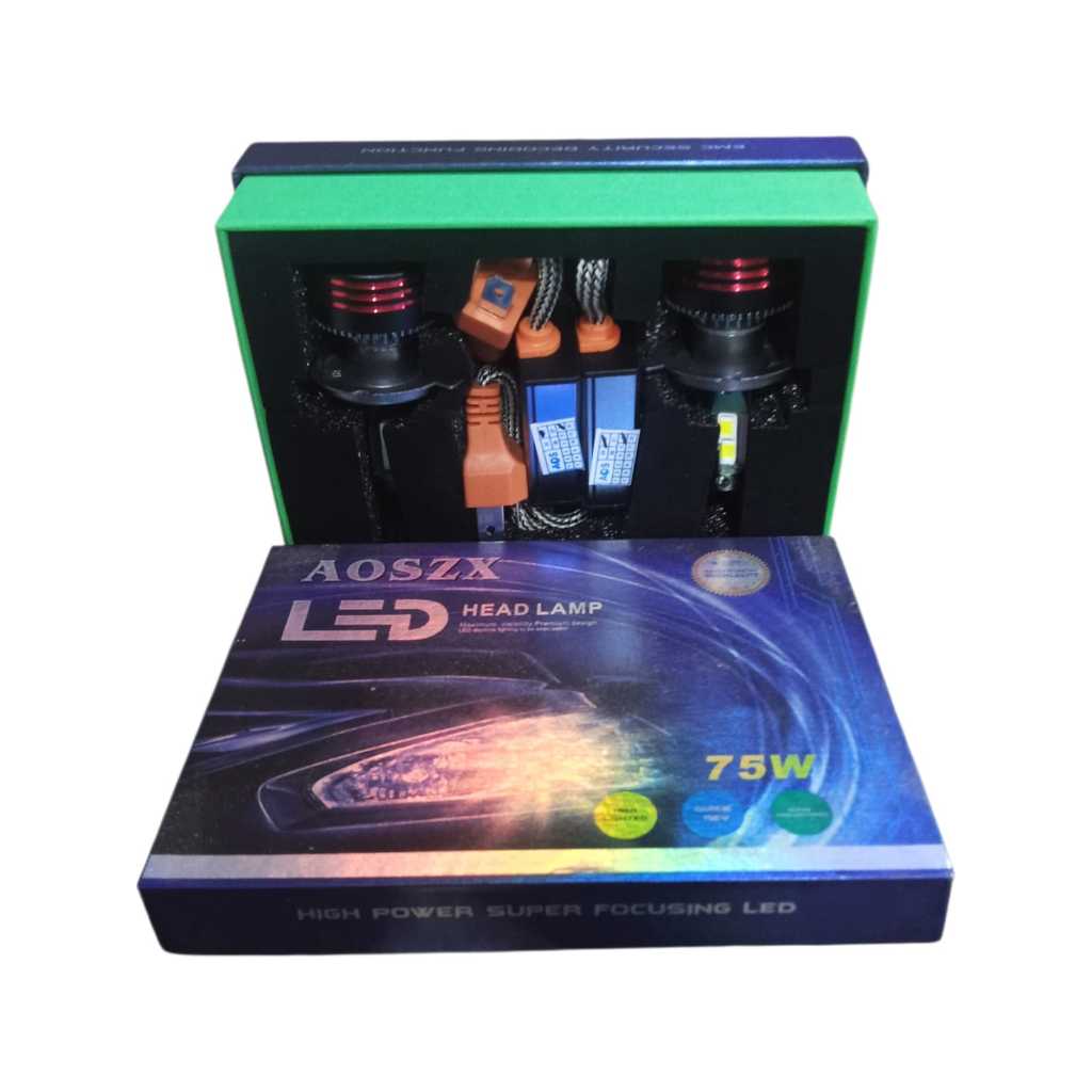 Turbo Led  H4 LED 12V 75W 6000K AOSZX Super White Bohlam Hi-LOW
