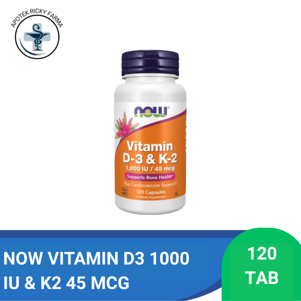 NOW VITAMIN D3 1000 IU & K2 45 MCG