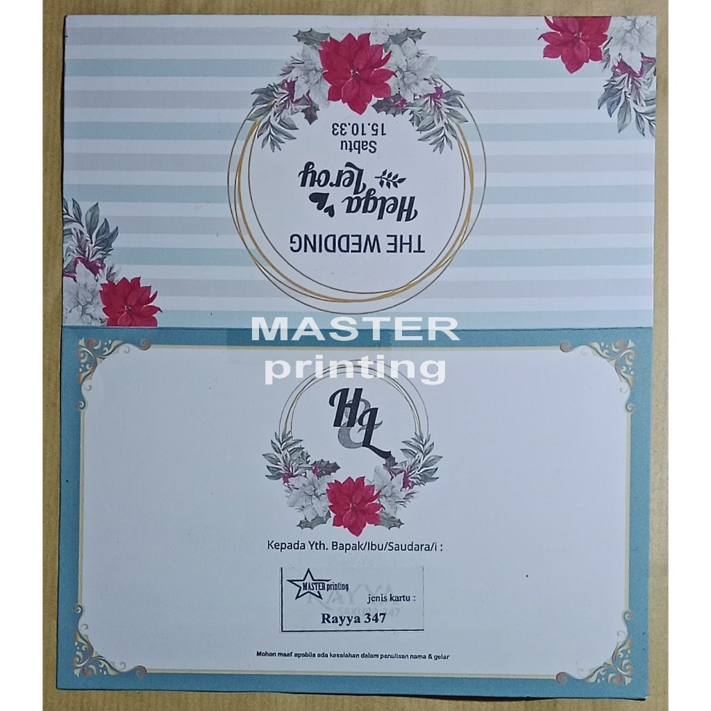 Rayya 347 Spesialis cetak undangan Pernikahan & Khitan murah 1000 an