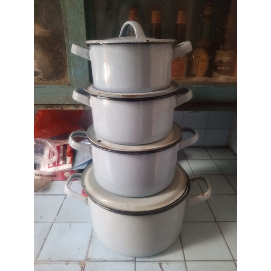 panci enamel 4 susun