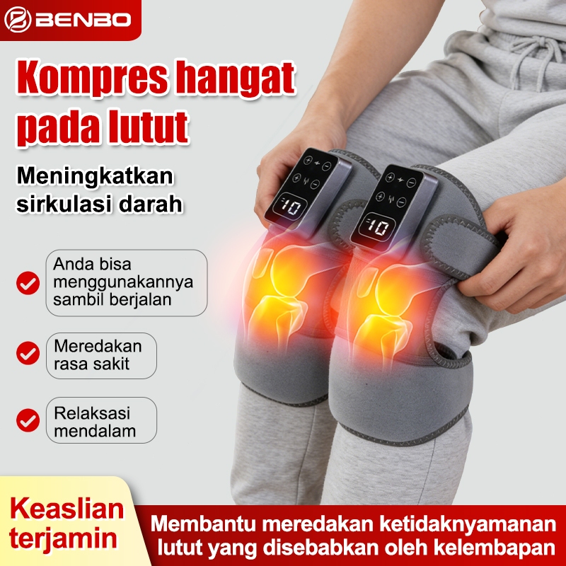 BENBO Alat Pijat Lutut Elektrik Multifungsi Bantalan Lutut Pemanas Getar Alat Mijat Lutut Pereda Nye