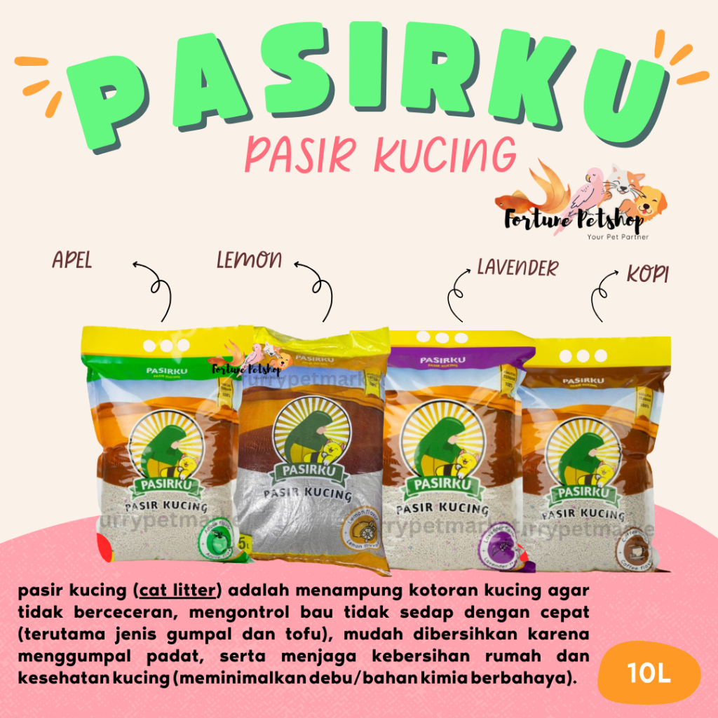 KHUSUS INSTANT - PASIR KUCING PASIRKU 10LITER kopi PASIR KUCING PASIRKU 10LITER apel PASIR KUCING PA