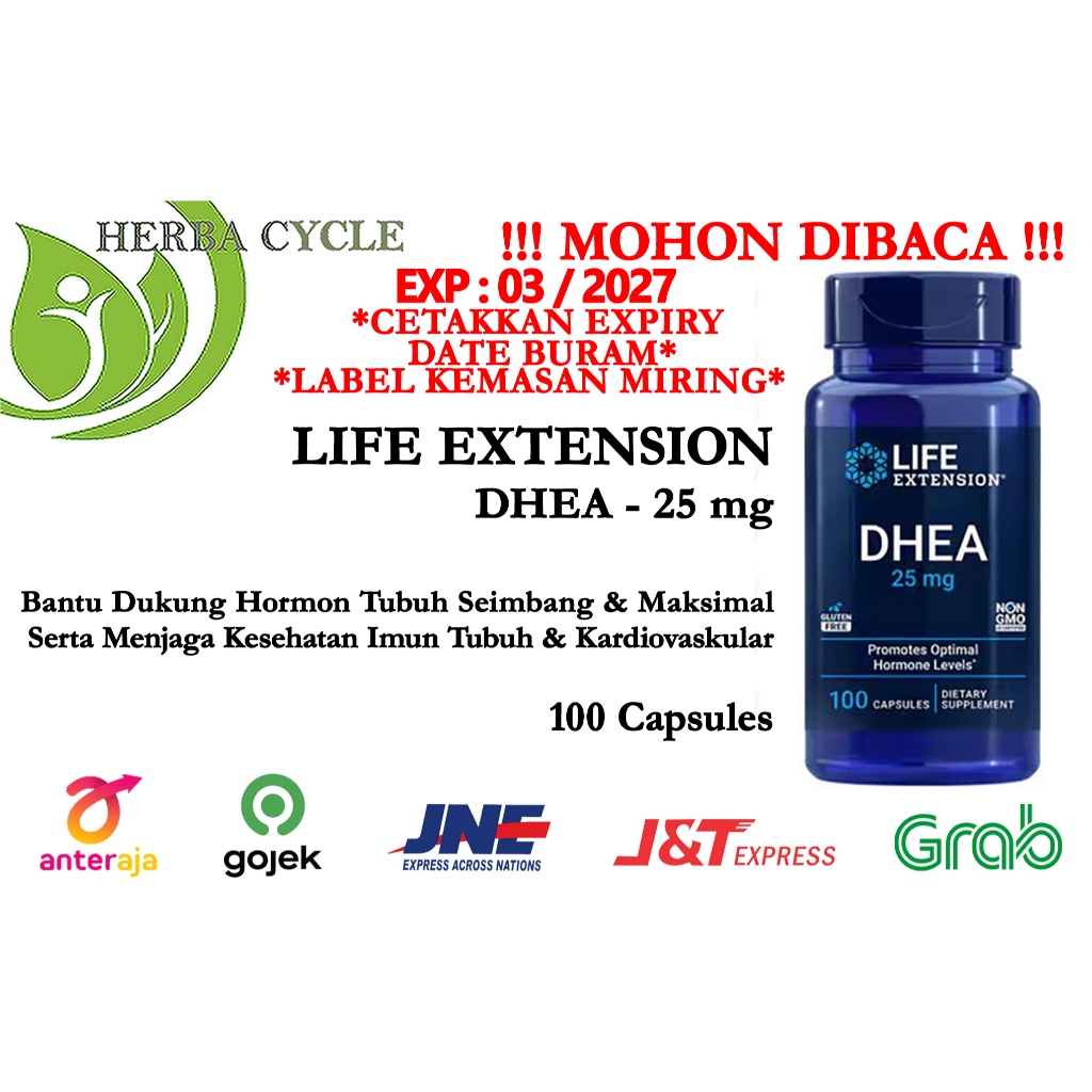Life Extension DHEA 25 mg 100 Capsules ORI USA