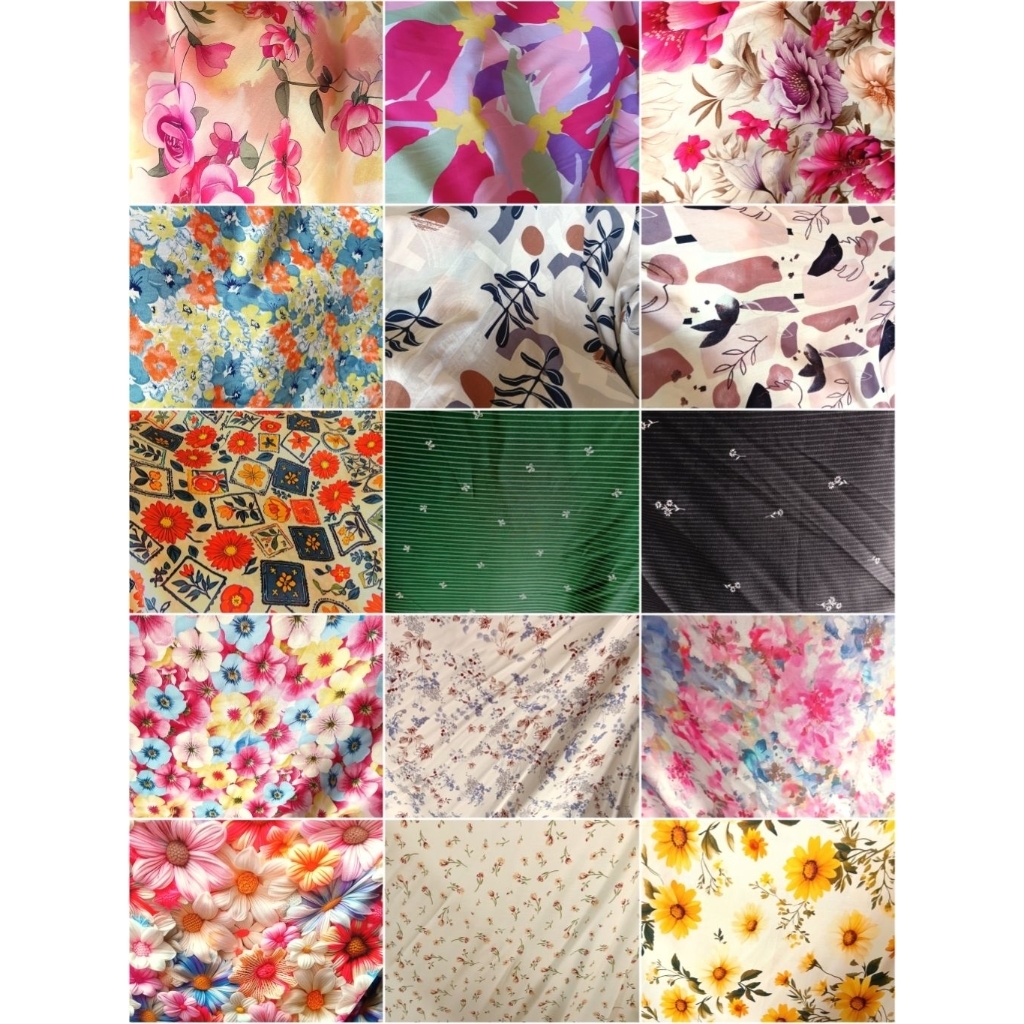 1/2 meter Kain Rayon | Katun Rayon | Bahan Rayon | Kain Meteran | Katun Rayon Motif | Bahan Import