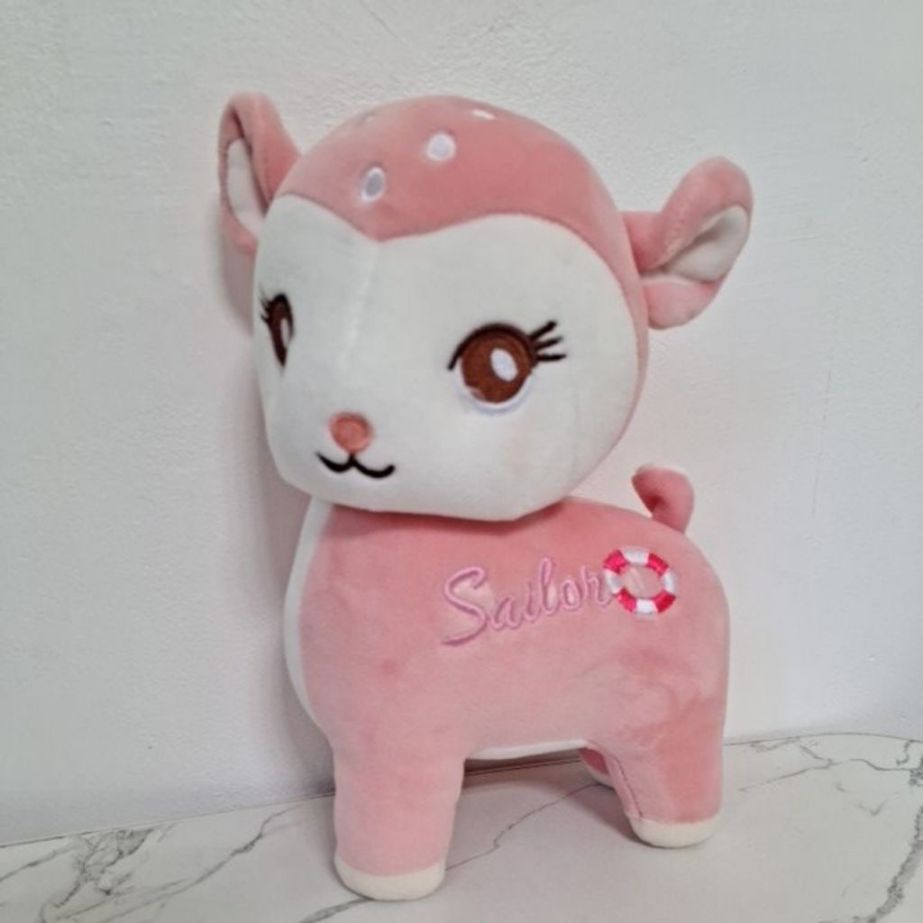 boneka deer kancil rusa pink sailor