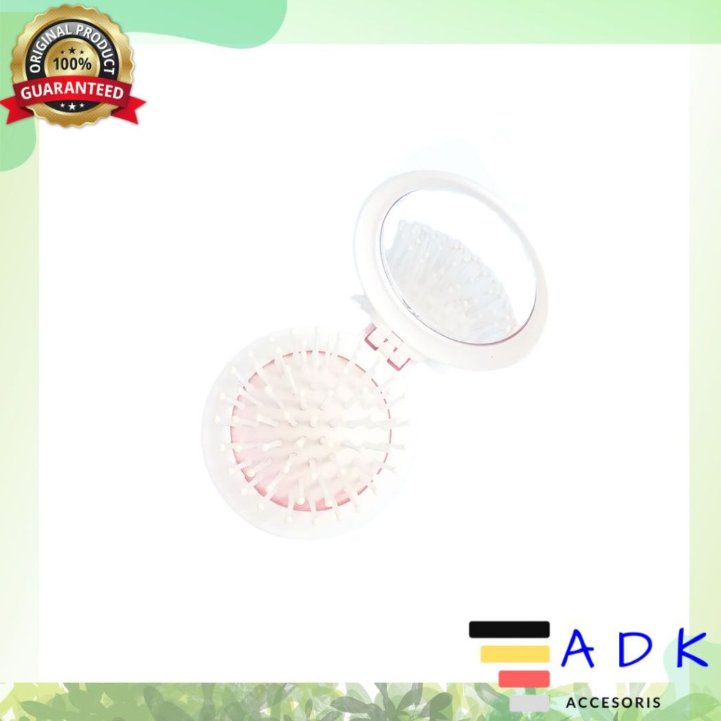 Sisir Kaca Ala Korea / Sisir Dengan Kaca / Sisir Lipat / Kaca Lipat PREMIUM / Cermin Lipat Pink