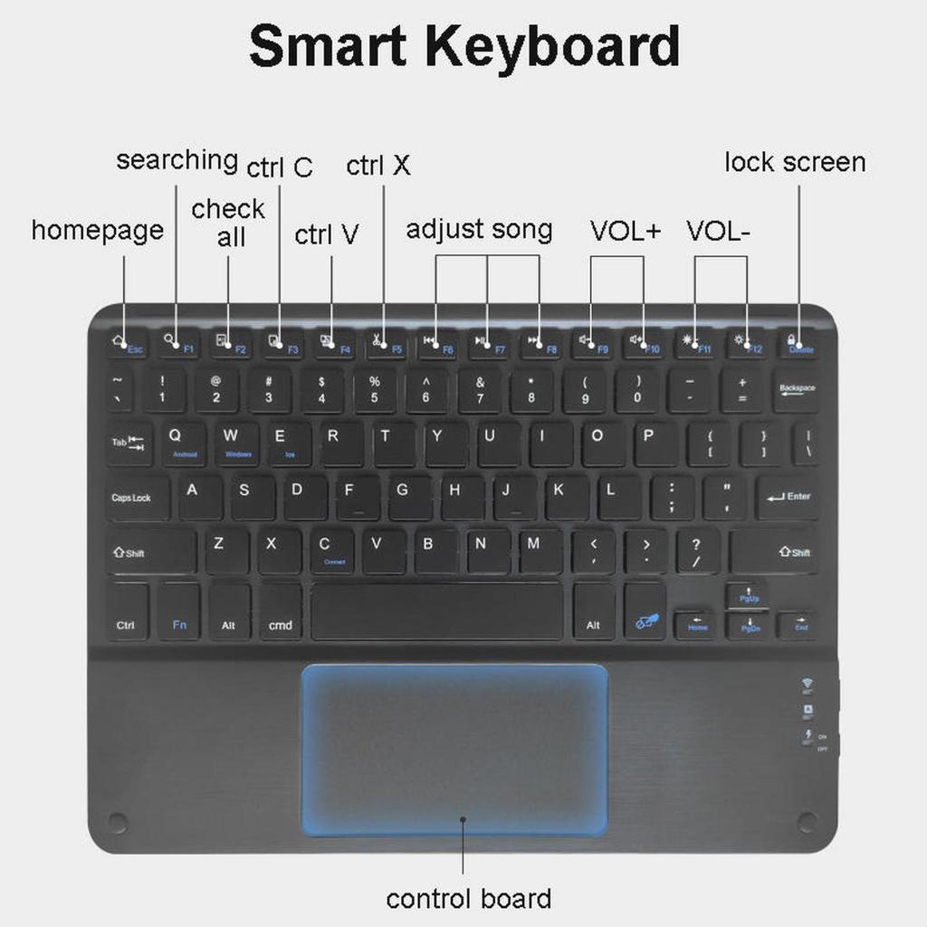 Keyboard Set Wireless Bluetooth Touchpad Untuk Tablet Android / Ipad / Pc / Samsung Tablet