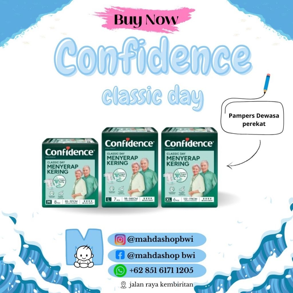 Confidence/Pampers dewasa perekat/Pampers confidence perekat/Pampers confidence/confidence classic d