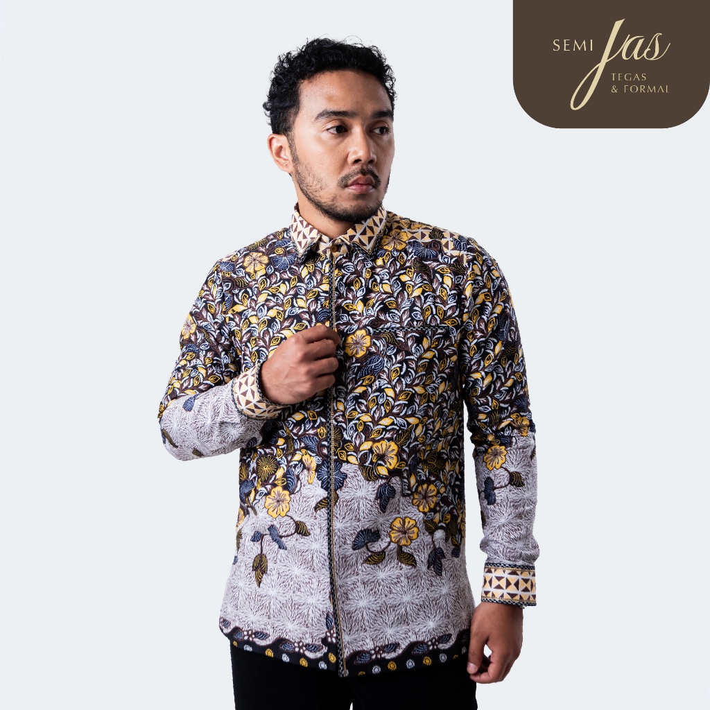 Lano Batik Semi Jas Motif Truntum Kembang | Kemeja Batik Pria Lengan Panjang | SMJ