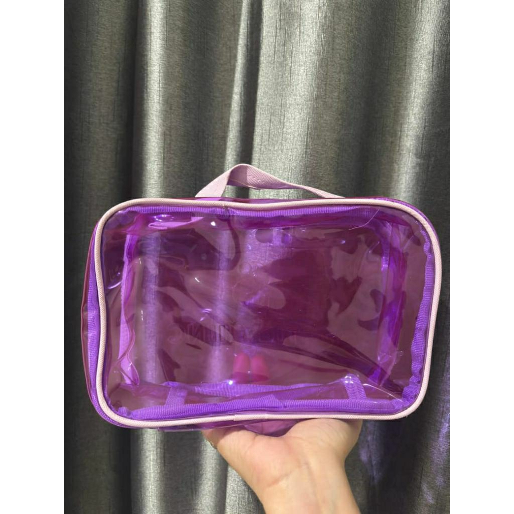 Pouch Jelly merek SOMETHINC Bahan Tebal Resleting Besar Imut ada 2 Biji resletingnya