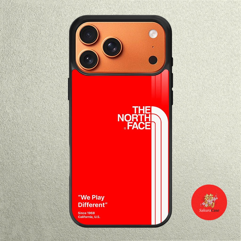 iPhone Case 16 15 14 13 12 11 X XR Xs 8 7 6 5 Plus Pro Max Softcase North Face Red