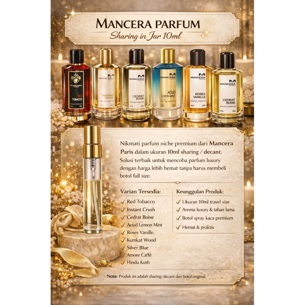 PARFUM/MANCERA/PARFUM MANCERA ORIGINAL 100%/TRAVEL SIZE 10ml