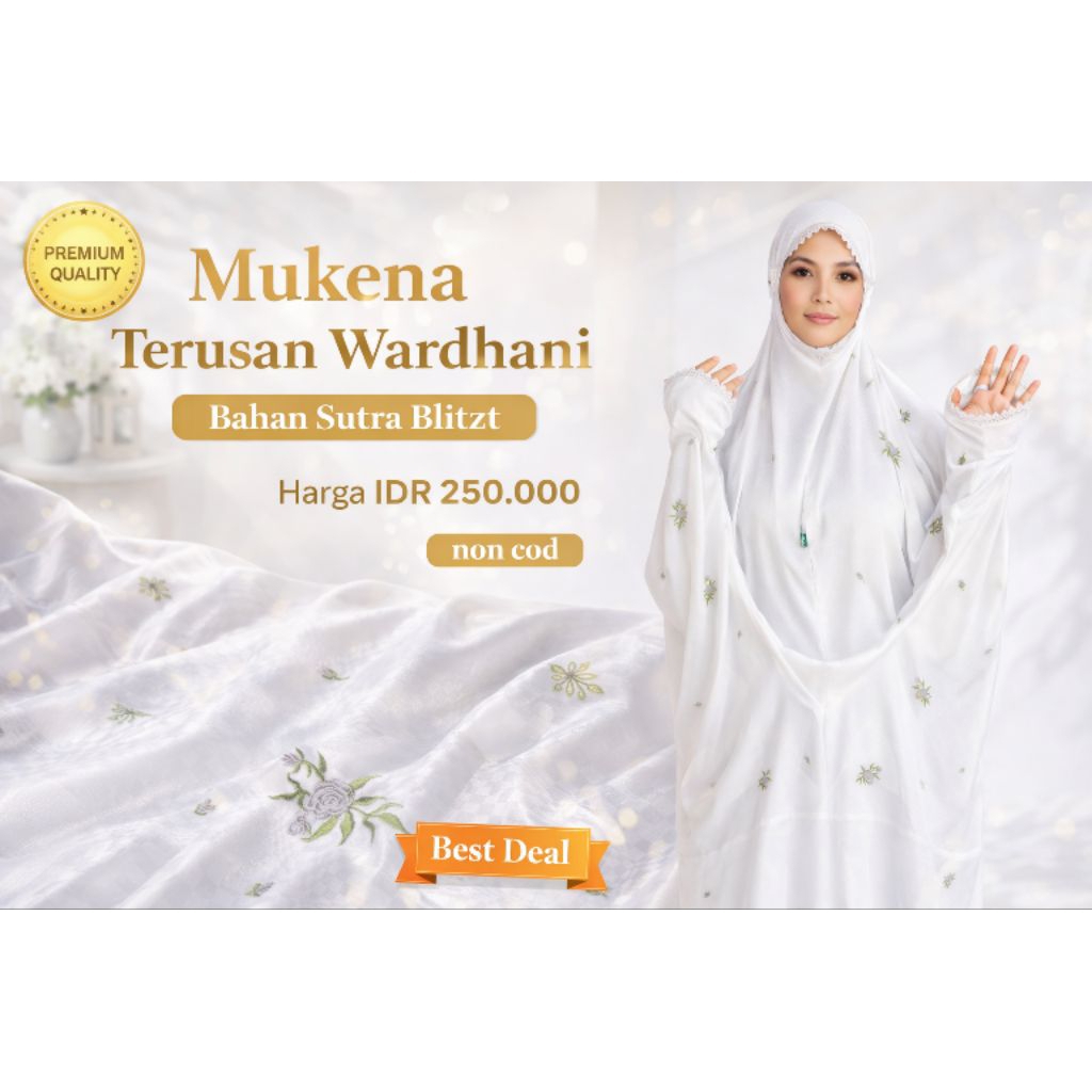 Jual mukena kudusan, mukena terusan sutra blizt WARDHANI
