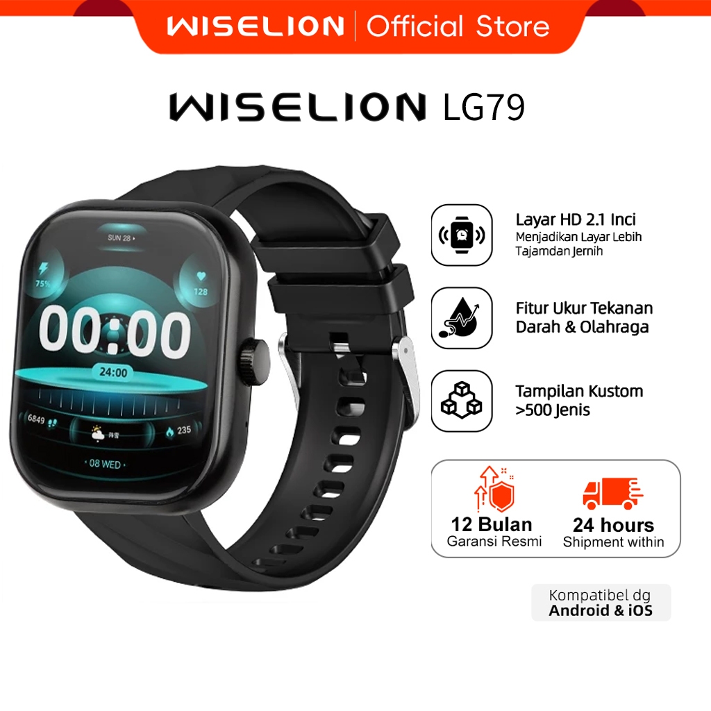 WISELION Bluetooth Smartwatch LG79 | Waterproof | Sport & Health | 2.01''AMOLED Display | Mini Watch