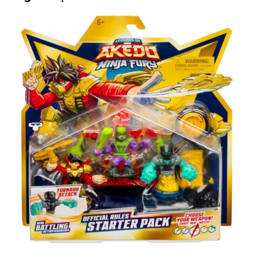 Legends of Akedo Ninja Fury Official Rules Starter Pack - 3 Warriors: Ultra RareThree Strikes Chux, 