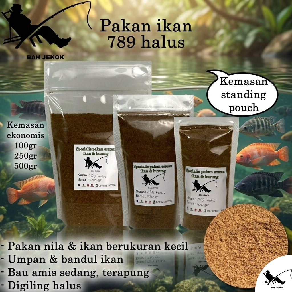 Pelet 789 halus alternatif pakan ikan kolam & akuarium (250gr).