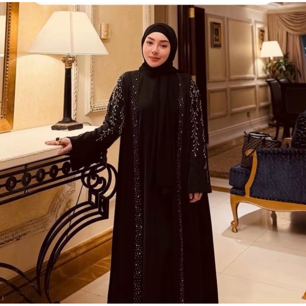 Abaya Saudi Jetblack Premium Adem Tidak Menerawang