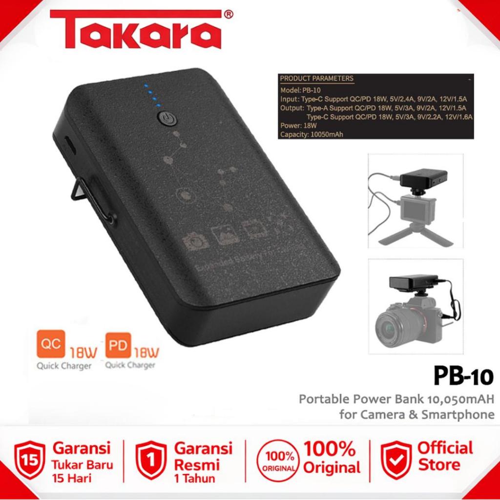 Takara PB-10 Portable Powerbank 10.050mAh for Camera & Smartphone