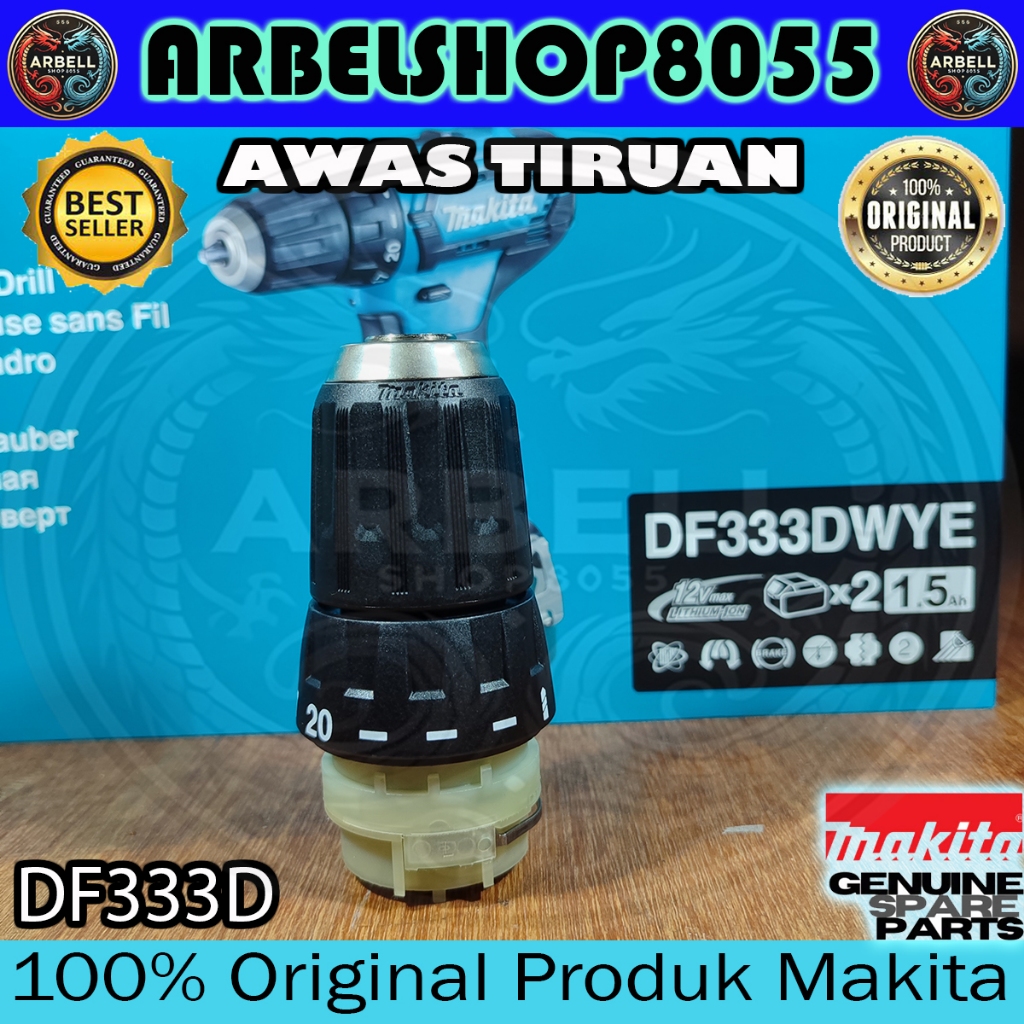 MAKITA GEAR BOX SET CHUCK DF333D - DF333DWYE GIGI SET KEPALA BOR DF 333 D - DF 333 DWYE ORIGINAL PAR