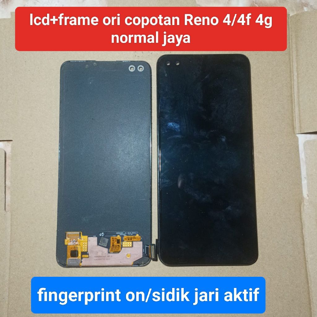 lcd+frame Oppo Reno 4/4f 4g (ori copotan fingerprint on)