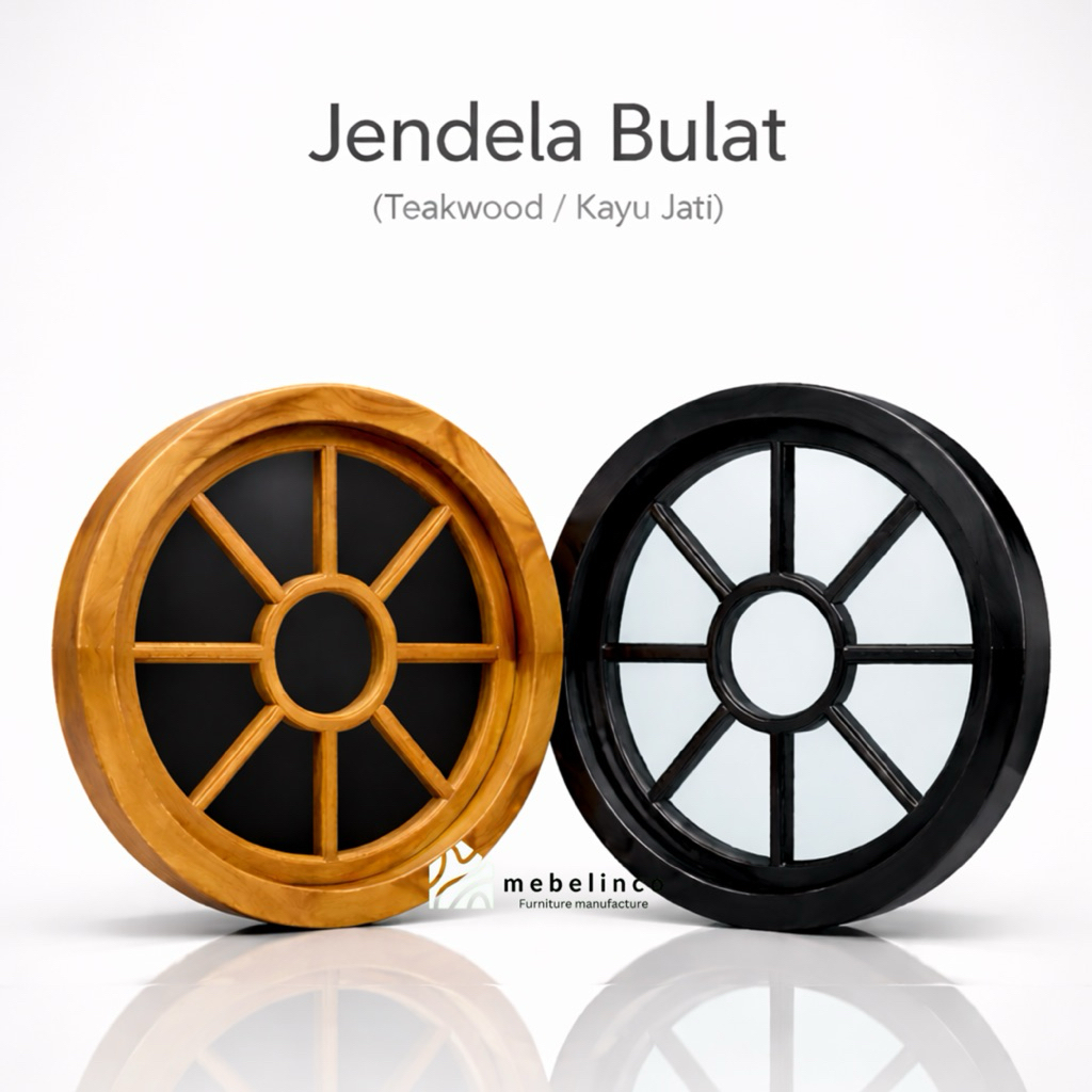 Kusen Jendela Bulat Kayu Jati - Kusen Jendela Kayu Minimalis - Jendela Rumah - JB8