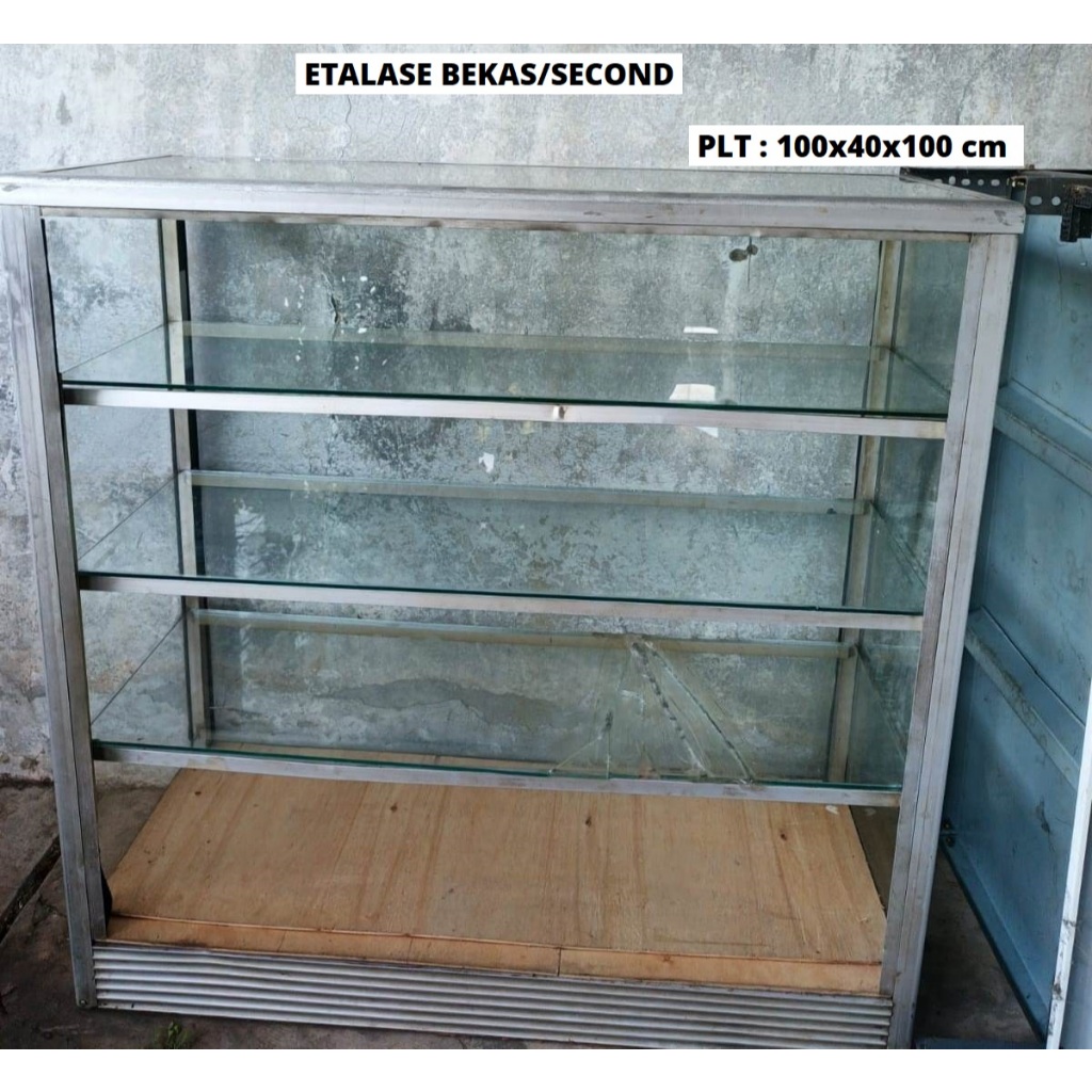 Etalase Kaca Seken 1 Meter Harga Murah (Bekas)