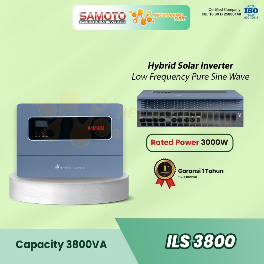 SAMOTO Inverter ILS3800 12V 3800VA 3000W Pure Sinewave Low Frequency Hybrid Solar Controller