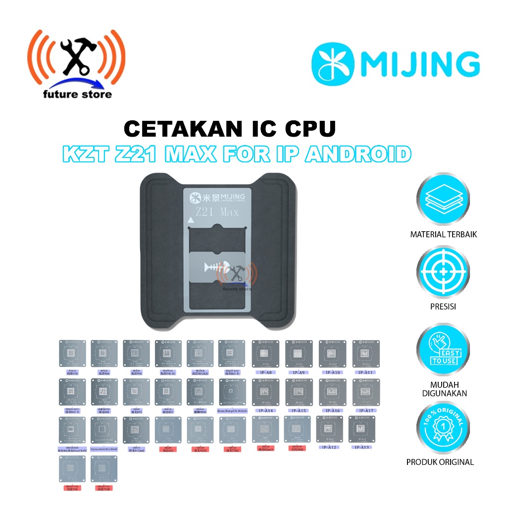 IC STENCIL MIJING KZT Z21 MAX IPHONE ANDROID ORIGINAL - CETAKAN REBALLING CPU MIJING KZT Z21 MAX - S
