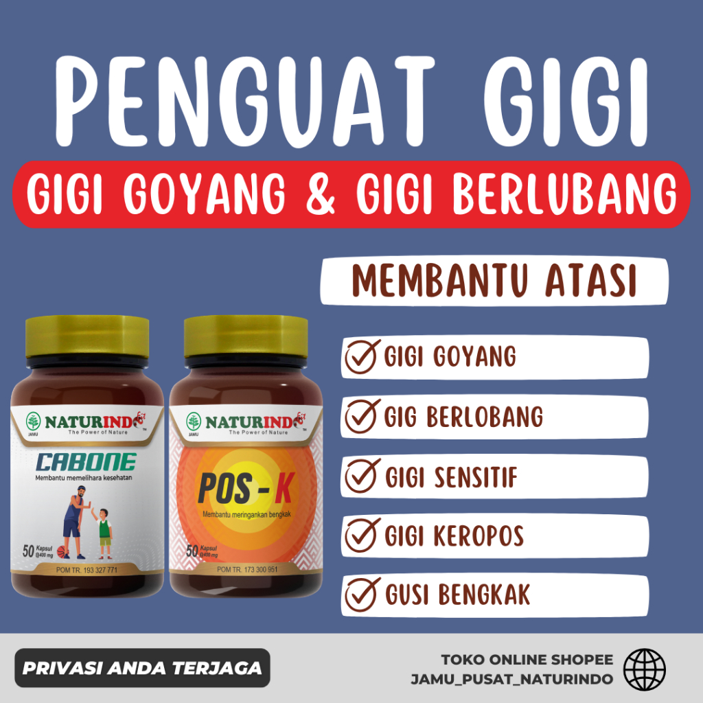 Obat Bantu Atasi Penguat Gigi Goyang Herbal Gigi Goyah Cabone Naturindo