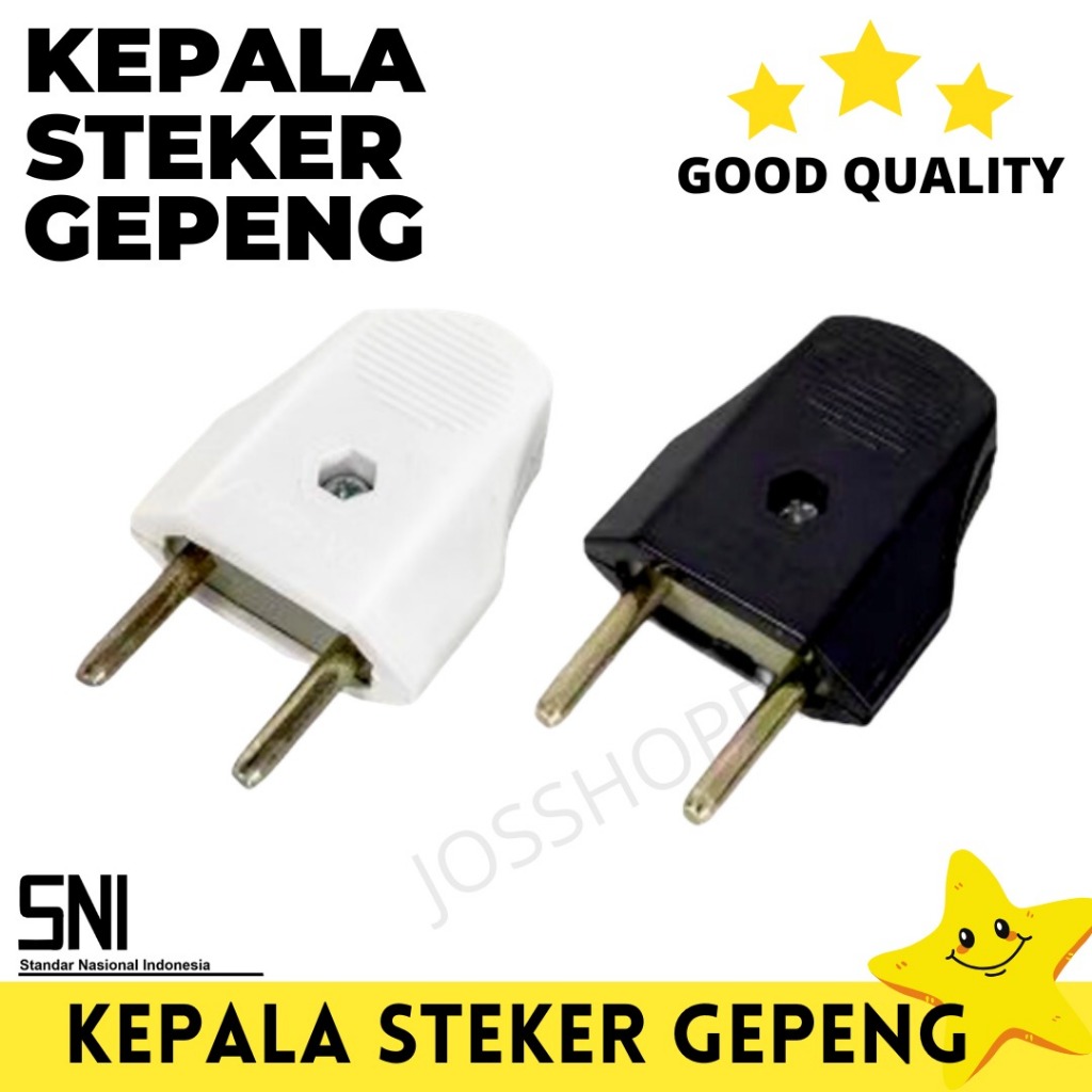 Steker Gepeng Hitam Putih Steker Colokan Listrik Pipih Colokan Biasa Minimalis Tahan Panas Dexicon