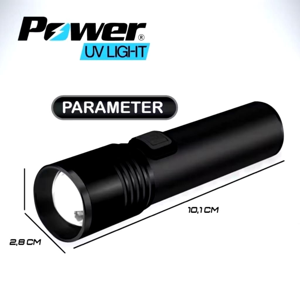 SENTER UV BISA DI CAS TYPE C /CHARGER FLASHLIGHT METAL JIG