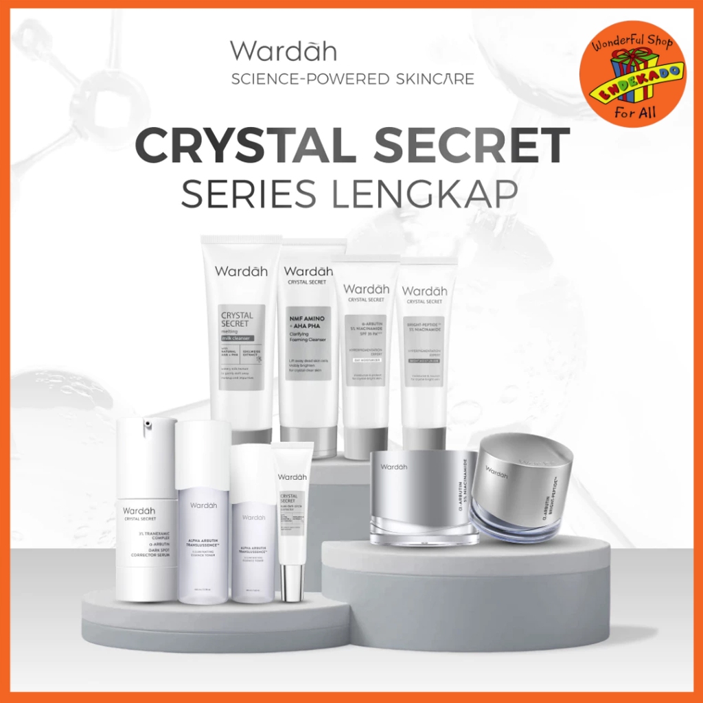 WARDAH Crystal Secret Series Lengkap | Milk Cleanser, Micellar Cleansing Gel, Foaming Cleanser, Exfo