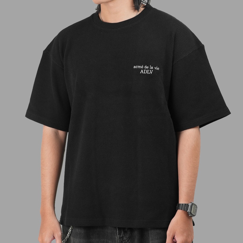 ADLV Basic Embo Logo Waffle Black Tee