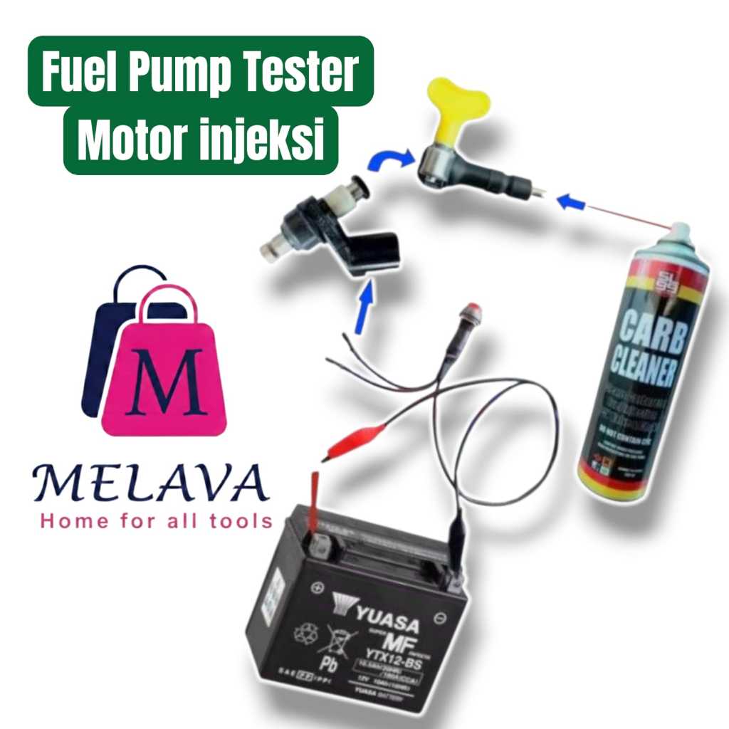 Alat ukuran tekanan fuelpump motor injeksi + alat Servis injektor motor dan mobil + soket dlc riset 