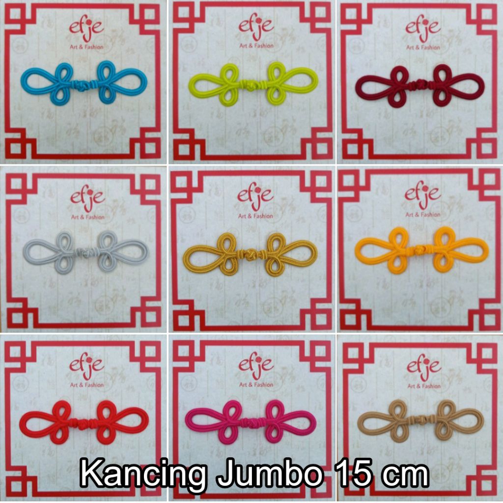 Kancing Shanghai Cheongsam Qipao - EFJE  3S Double Jumbo  15cm [ Harga untuk 1 Pcs Kancing ]