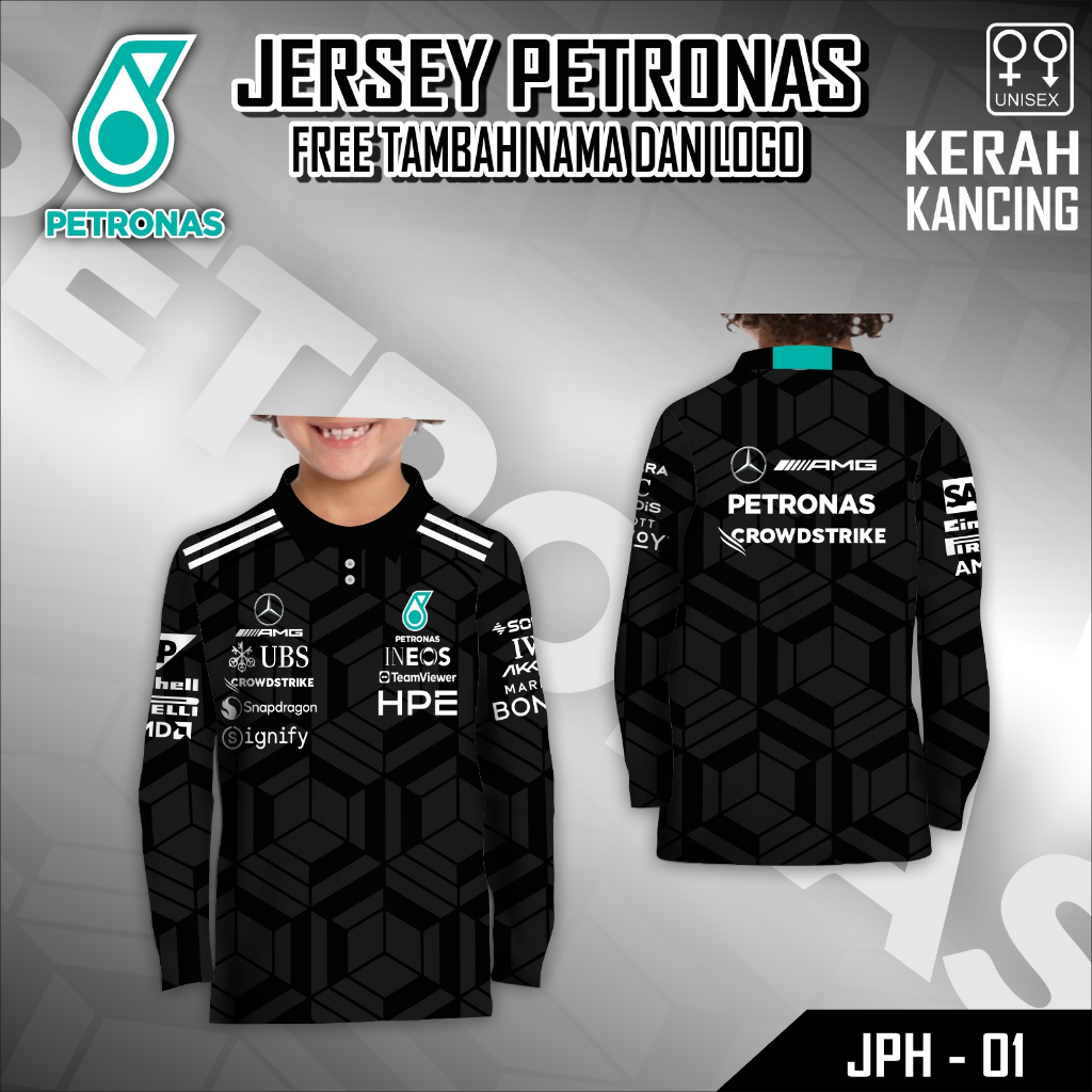 Jersey petronas motogp baju anak kaos crew petronas free custom lengan panjang