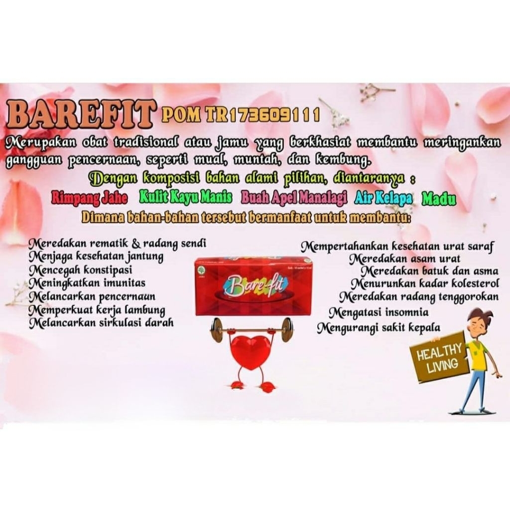 BAREFIT / Bare-fit Suplemen Kesehatan Herbal Tradisional (perut kembung,mual,maag) P. Bayu Diningrat